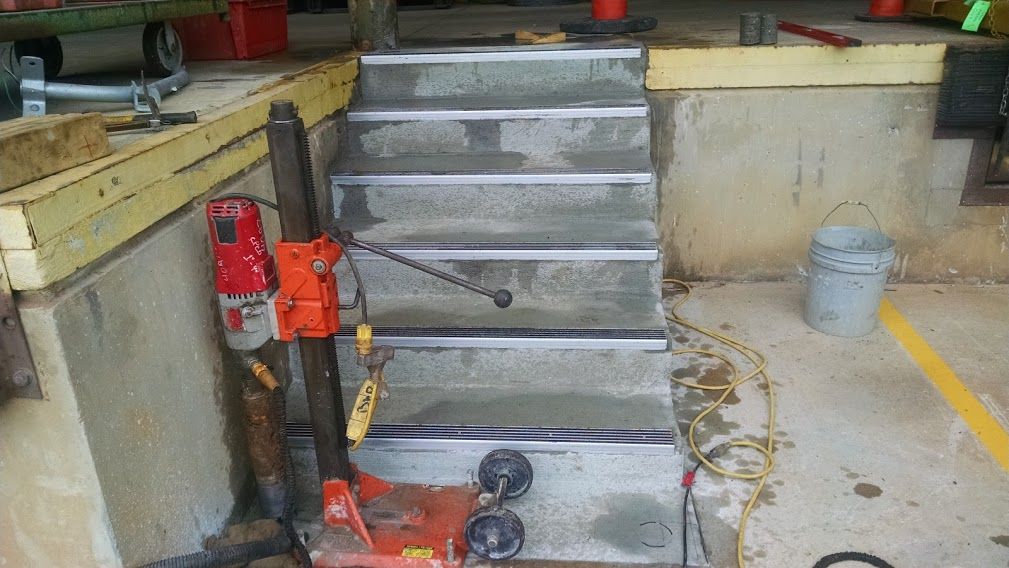 core drilling concrete steps